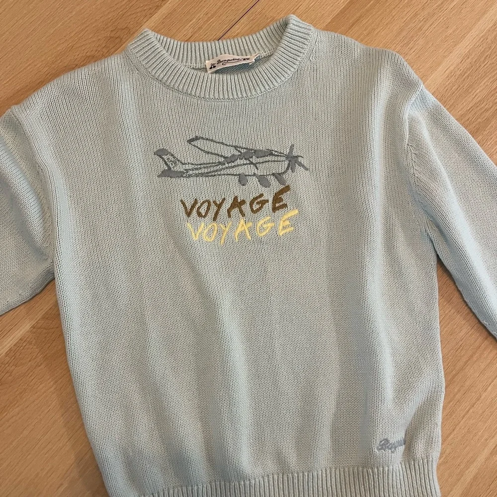Bonpoint Crewneck light blue Voyage sweater - 100% cotton - Picture 1 of 9